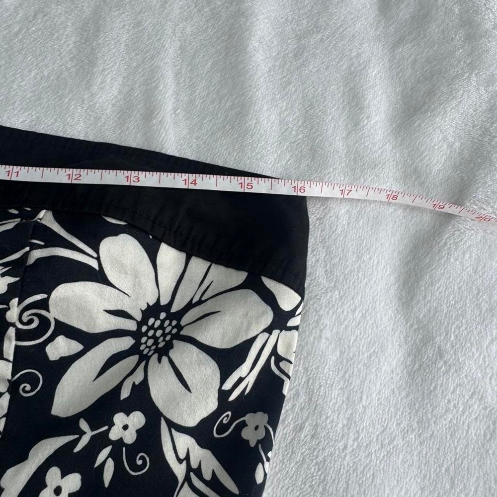 B smart black white floral graphic strapless dress Y2K vintage fairy boho - Picture 5 of 7
